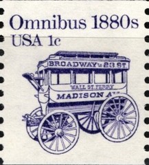 USA 1983 1¢ OMNIBUS 1880s STAGECOAH TRANSPORTATION SERIES STRIP OF 5 STAMPS MNH