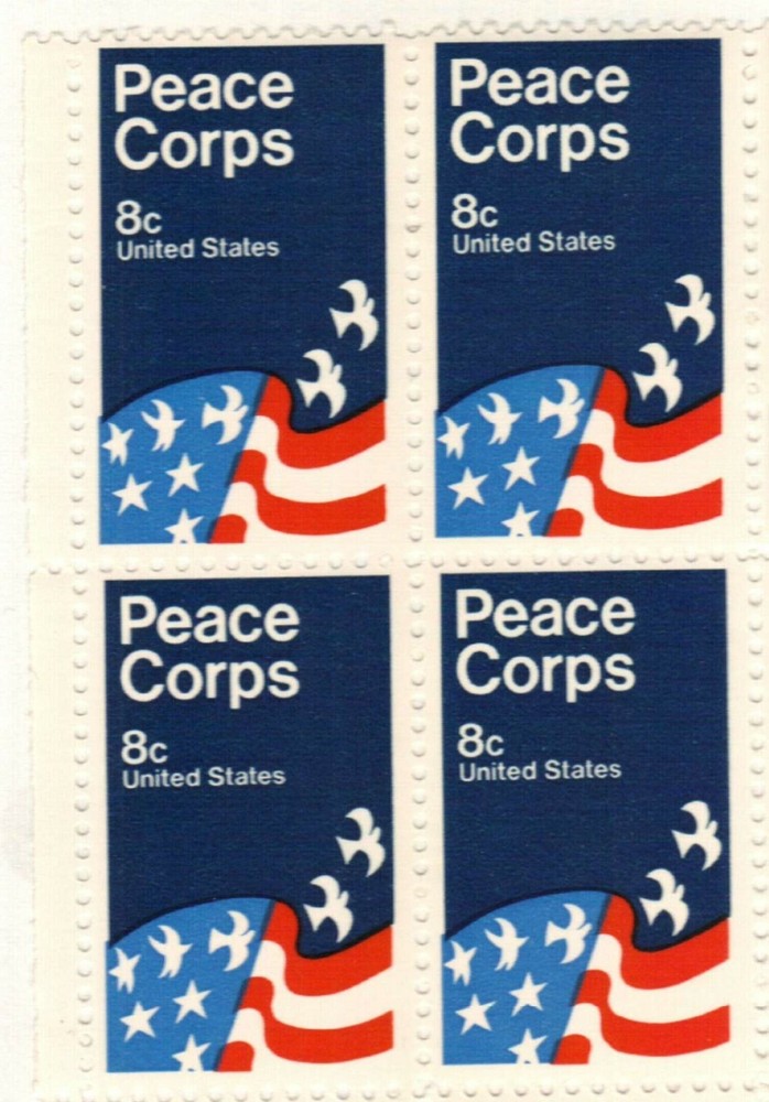 PEACE CORP–Block of 4 Collectible Unused 1972 Stamps–FREE SHIPPING
