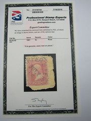 PSE Certified Stamp! 1861 U.S. POSTAGE 3¢ Rose Color Stamps STP-06-IB