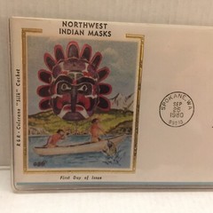 1980 Two Northwest Masks First Day of Issue Indian Art Stamps
