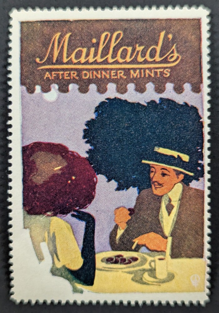 Vintage Maillard’s After Dinner Mints Cocoa Chocolate Candy Poster Stamp