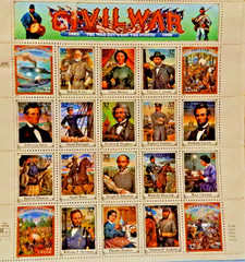 Four Sheets x 20 = 80 of American CIVIL WAR 32¢ US Postage Stamps. USA Sc 2975