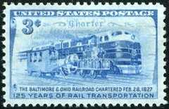 USA 1952 – B. & O. Railroad — 125th. Anniversary — Mnh Stamp – Scott #1006 😎