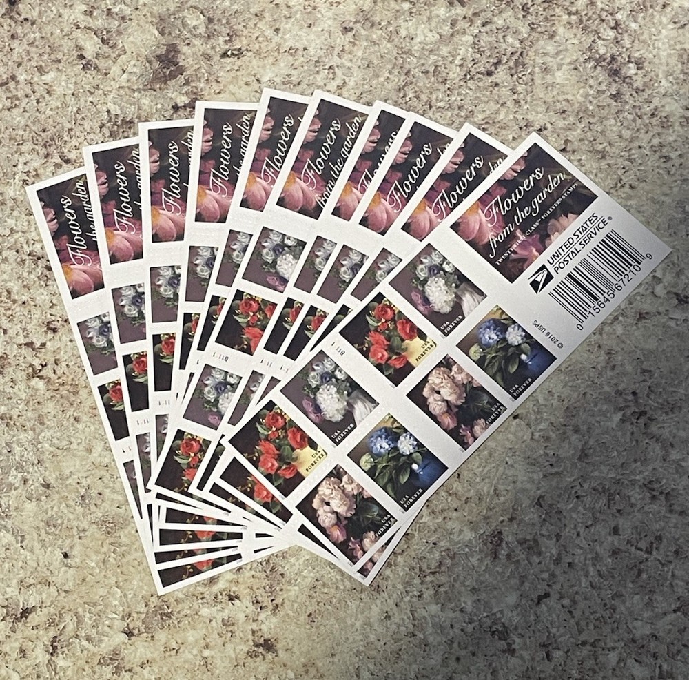 Flowers From The Garden – USPS Forever Stamps (2016) Lot Of 10 Booklets MNH