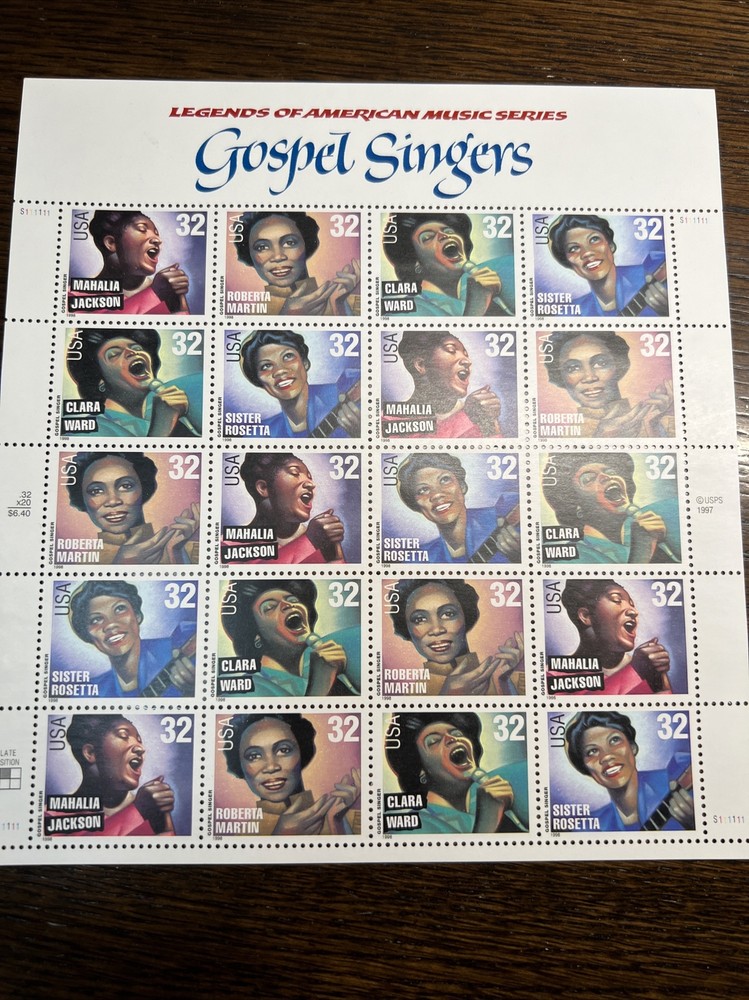 SCOTT#3216 -3219 SHEET Of 20 GOSPEL SINGERS 32 CENTS FACE MNH-1998