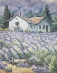 Two Paper LUNCHEON Decoupage Napkin Lavender Fields/farmhouse Teacup /purple 6.5
