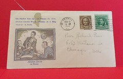 Stamps – Abe Lincoln in 1840, at Peoria, at a Whig «Festival», 1940, PLEASE READ