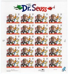 US 2003 SC 3835 37c Dr. Seuss, Children’s Author & Cartoonist – Sheet of 20 MNH