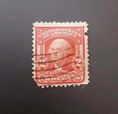 George Washington 2 Cent Postage Stamp Carmin Vintage