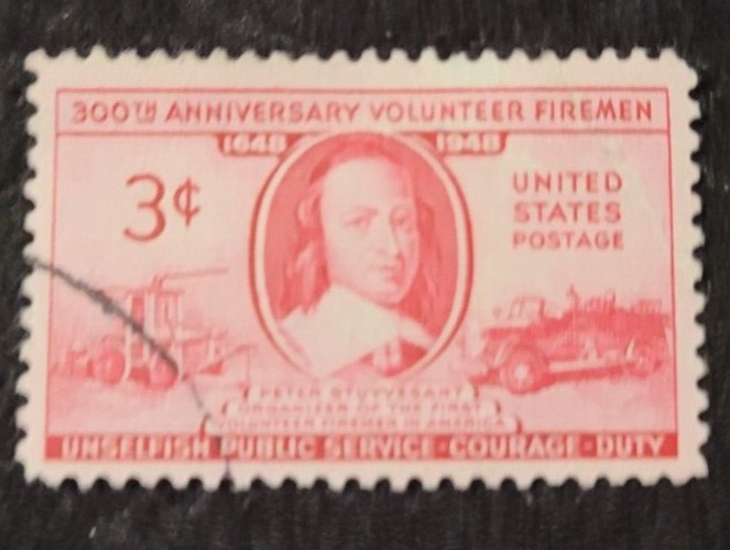 # 971 – 1948 3c Volunteer Firemen 300th Anniversary ~ 1 USA Used Stamp +2 FREE