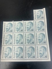 13 Bernard Revel Unused $1 Stamps and 1987 NY Times Article