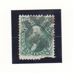 USA Stamps 1861 Scott # 68 Washington 10 Cent Bottom Corner Tear Used