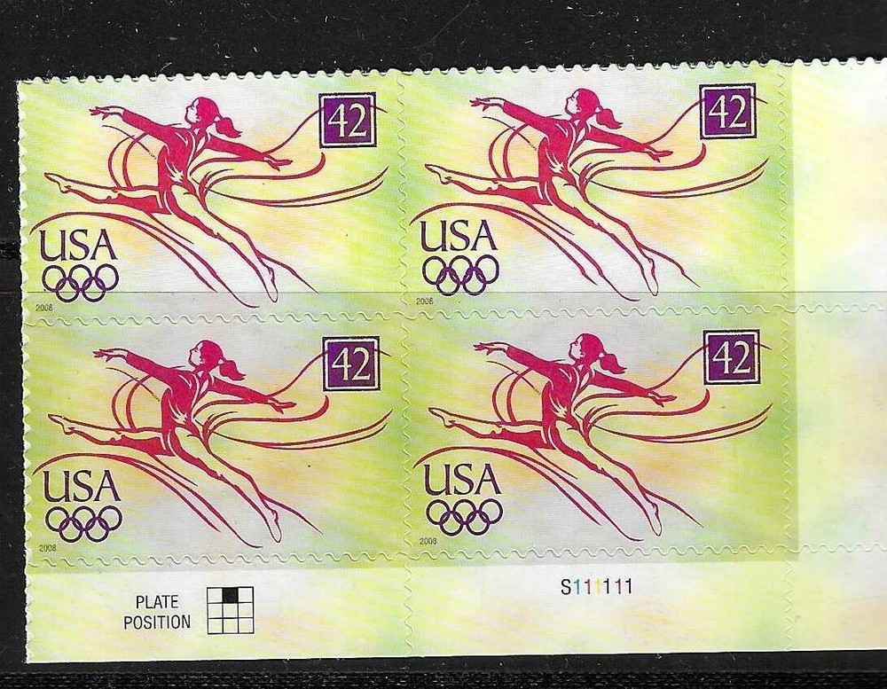 USA SC # 4334 Olympic Games Beijing China 2008 – Gymnast – / BLK4 . MNH