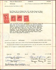 (4) 1945-6 MT VERNON ILL RARE SIGNATURES, DOCUMENTS & US INTERNAL REVENUE STAMPS