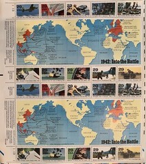 US SCOTT 2697 PANE OF 20 1942 INTO THE BATTLE 29 CENT FACE US.