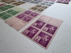 US Stamps Famous American Ser 26 MNH, 1 MH blocks of 4, 5 Plate Blocks, 1 FDC