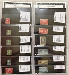 LOT OF 12 PSE U.S. STAMPS, 1910-1930, MOST MOG-NH W/ COMMENTS; GREAT CENTERING!