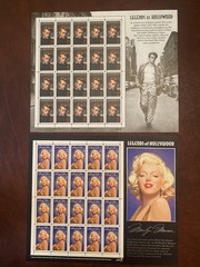 Legends of Hollywood James Dean Marilyn Monroe US Postage Stamp Lot