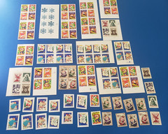 USPS MINT NH VINTAGE CHRISTMAS CARD SANTA FROSTY TREE POSTAGE STAMPS $51+ F.V.