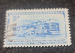 # 1006 – 1952 3¢ B. & O. Railroad Pioneer Car USA Used 1 Stamp +2 FREE