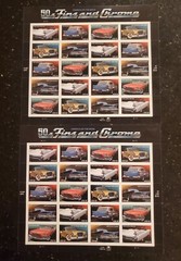 Lot of 8 Sheets Muscle Cars, 50s Fins, Motorcycles Postage Stamp MNH Full Sheets