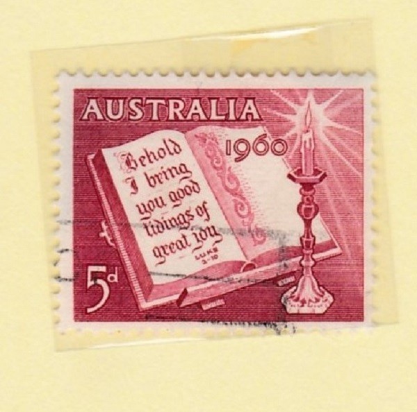 Australia Vintage Postage Stamp 1960 Christmas «… tidings of great joy» 5d