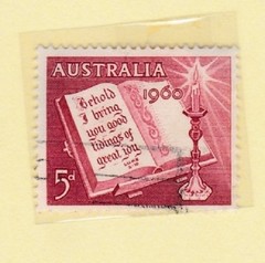 Australia Vintage Postage Stamp 1960 Christmas «… tidings of great joy» 5d