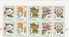 US SCOTT 3193 – 3197a HALF SHEET OF 10 FLOWERING TREES 32 CENTS FACE MNH