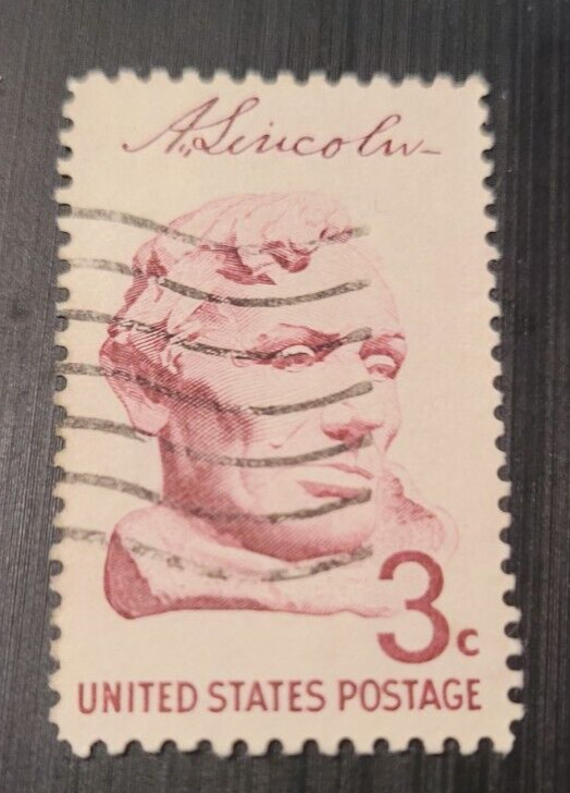 # 1114 – 1959 3¢ Bust of Lincoln ~ Used 1 Stamp + 2 FREE Stamps