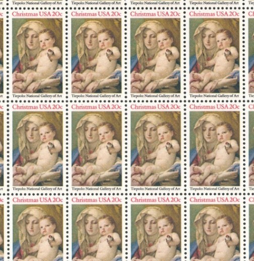 United States Christmas Madonna & Child 20¢ Postage Stamp #2026 Pack of 100