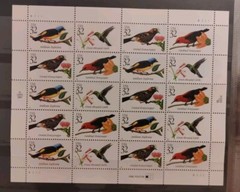 1998 US Scott #3222-3225 32c Tropical Birds Full Sheet of 20 Stamps MNH