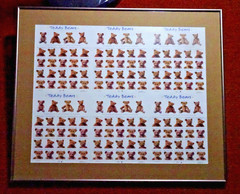 US 3653-3656 TEDDY BEARS «37c» UNCUT PRESS SHEET 6 PANES PROFESSIONALLY FRAMED**