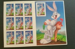 Bugs Bunny Stamp Pane; 1997 Scott# 3137; 10-32c