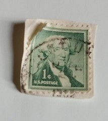 Vintage GEORGE WASHINGTON 1 Cent Green Postage Stamp