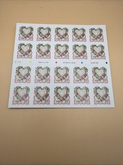 US SCOTT 3274a BOOKLET OF 20 FLORAL HEART LOVE STAMPS 33 CENT FACE MNH