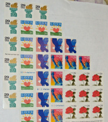 Five Booklets x 18 = 90 of Different Assorted Mixed Designs of 29¢ US Stamps USA