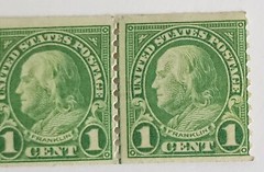 Benjamin Franklin One Cent U.S. Rare Set of 3 unused Stamps No Rubber Stamp Mark