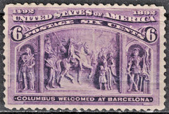 USA:1893 SC#235 MLHOG Columbus Welcomed at Barcelona AP4543
