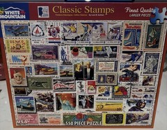 White Mountain Puzzles 1238 Classic STAMPS 550piece Jigsaw Puzzle