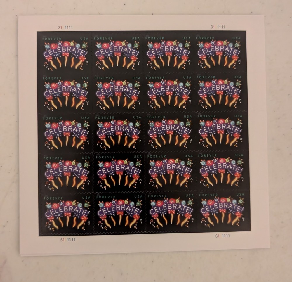 USPS Celebrate Forever Stamps Sheet of 20 Free Shipping