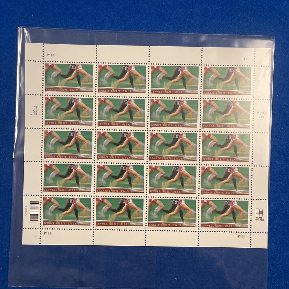 US SCOTT 3397 PANE OF 20 SUMMER SPORTS 33 CENT FACE MNH