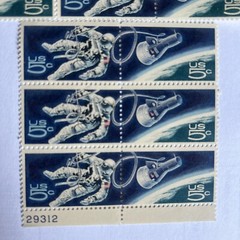 US Postage Astronaut outer Space 5Cents Block Stamps Unused NASA Set Rare NOS