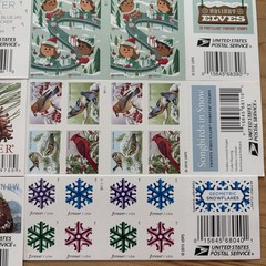 160 FOREVER STAMPS USPS 8 Sheets Book CHRISTMAS CARD Snowflake Winter Scenes