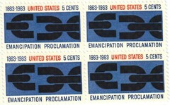 EMANCIPATION PROCLAMATION–Block of 4 Collectible Unused 1963 Stamps–FREE SHIP
