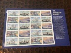 US SCOTT 4548 – 4551a US MERCHANT MARINE PANE OF 20 STAMPS FOREVER MNH