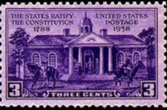 STAMPS US SCOTT 835 «Colonial Court House» 1938 MNH 3 CENT