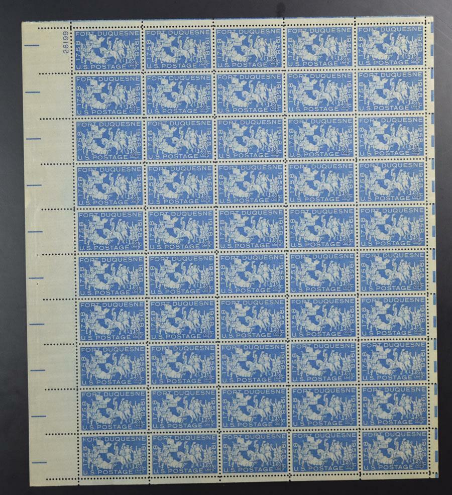 US SCOTT 1123 SHEET OF 50 FORT DUQUESNE BICENTENNIAL STAMPS 4 CENT FACE MNH