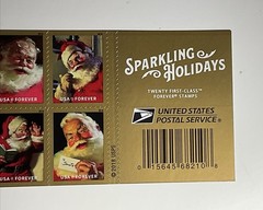 Authentic 20 Sparkling Holidays Forever Stamps Santa Clause Plus Bonus Stamps