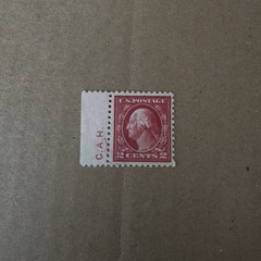 1908 Washington 2c carmine Sc 349 pf 12 flat plate used coil single CV