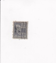 US Postage Stamp 24 Cents GRAY BENJAMIN HARRISON POSTMARK